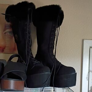 Women's Black Platform Boots